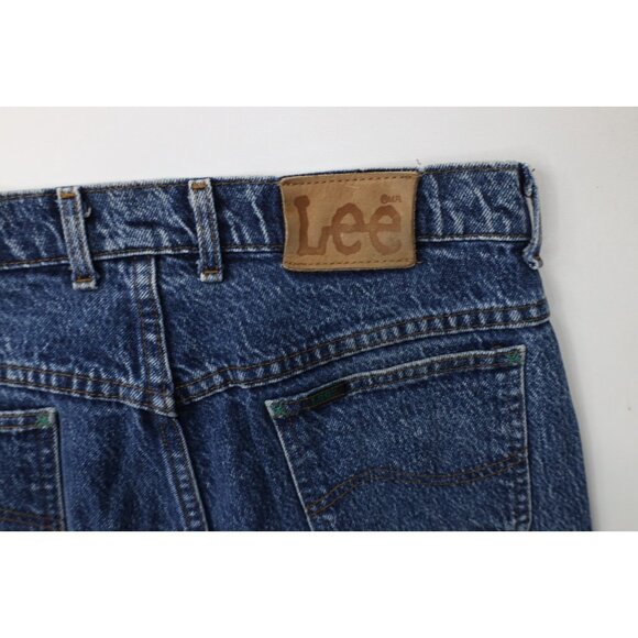 Vintage 90s Lee Mens 34x34 Faded Acid Wash Straight Leg Denim Jeans Blue USA - Picture 14 of 14